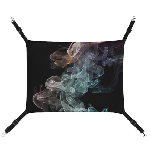 RTFGHJS Hängende Haustier-Hängematte für Käfig, weich, atmungsaktiv, psychedelischer Rauch, Haustierkäfigbett mit Metallhaken, für kleine Haustiere, Schlafunterlage für Katzen, Hunde, Kaninchen, RTFGHJS Hängende Haustier-Hängematte für Käfig, weich, atmungsaktiv, psychedelischer Rauch, Haustierkäfigbett mit Metallhaken, für kleine Haustiere, Schlafunterlage für Katzen, Hunde, Kaninchen, von RTFGHJS