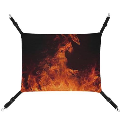 RTFGHJS Hängende Haustier-Hängematte für Käfig, weich, atmungsaktiv, tanzend, Feuer, Haustierkäfigbett mit Metallhaken, für kleine Haustiere, Schlafunterlage für Katzen, Hunde, Kaninchen, andere von RTFGHJS