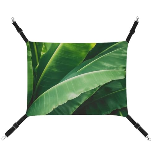 RTFGHJS Hängende Haustier-Hängematte für Käfig, weich, atmungsaktiv, tropisches Bananenblatt, Haustierkäfigbett mit Metallhaken, für kleine Haustiere, Schlafunterlage für Katzen, Hunde, Kaninchen, von RTFGHJS