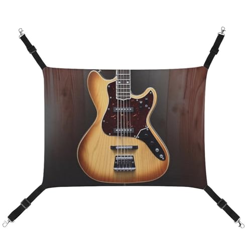 RTFGHJS Hängende Haustierhängematte für Katzenkäfig, weich, atmungsaktiv, Gitarre, Musikinstrument, Haustierkäfigbett mit Metallhaken, für kleine Haustiere, Schlafunterlage für Katzen, Hunde, von RTFGHJS