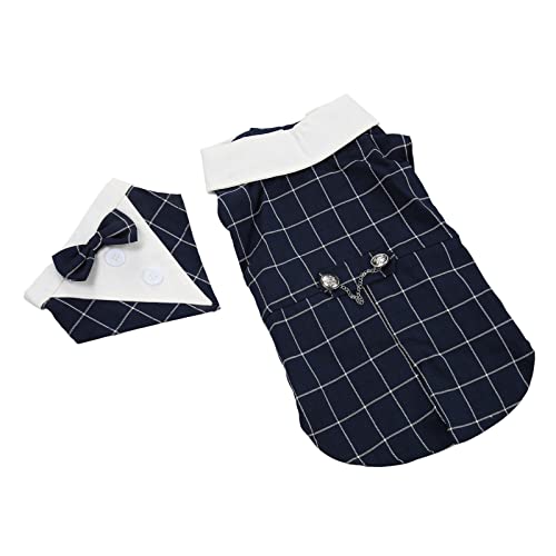 Pet Wedding Suit, Chain Buckle Soft Dog Suit Shirt Bow Tie Gurtmuster für Kleine Hunde für Halloween für Beagle (XS) von RTLR