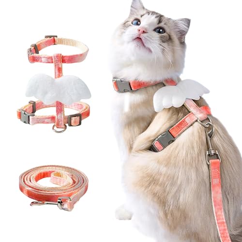 RTRTGS Kaninchen Katzen Geschirr mit Leine,Verstellbarer Kaninchenleine Katzenleine Hasenleine Zwergkaninchen mit Geschirr für Katzen,Softgeschirr Kaninchengeschirr Katzen von RTRTGS