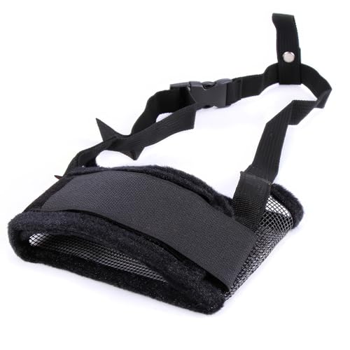 RTRTGS Nylon-Maulkorb Für Hunde, Verstellbare Schlaufe, Atmungsaktiv, Sicherer, Schneller Sitz Für Kleine, Mittelgroße Hunde, Verhindert Das Beißen, Kauen Und Bellen (L, schwarz) von RTRTGS