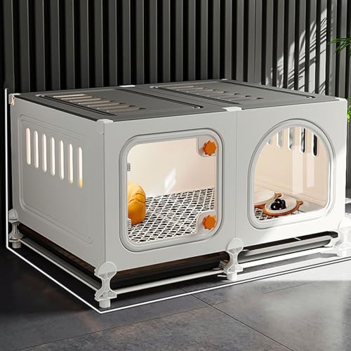 Katzengehege for den Innenbereich mit Tür, Abnehmbarer DIY-Katzenkäfig for Kätzchen, Frettchen und Andere Tiere, Catio, Chinchillakäfig(Color:Gray-A,Size:45cm/18in) von RTTZBOZ