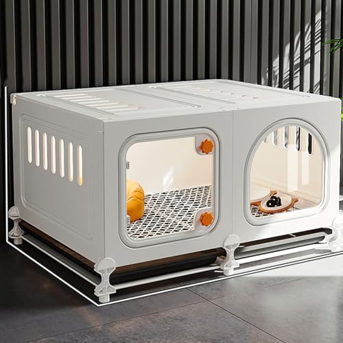 Katzengehege for den Innenbereich mit Tür, Abnehmbarer DIY-Katzenkäfig for Kätzchen, Frettchen und Andere Tiere, Catio, Chinchillakäfig(Color:White-A,Size:45cm/18in) von RTTZBOZ
