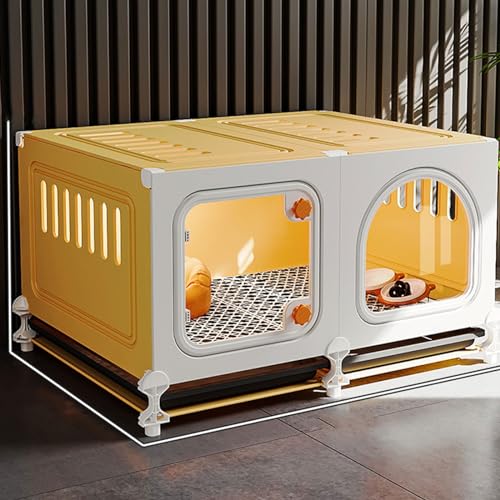 Katzengehege for den Innenbereich mit Tür, Abnehmbarer DIY-Katzenkäfig for Kätzchen, Frettchen und Andere Tiere, Catio, Chinchillakäfig(Color:Yellow-A,Size:45cm/18in) von RTTZBOZ