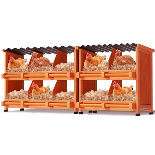 Hühner-Nistkästen, 10 Fächer, Nistkästen aus Holz für Hühner, Legeboxen für Hühner, Enten, Geflügel, schützt Eier, Hühnerstall, einfache Eiersammlung (10 Löcher) von RUDCXDY