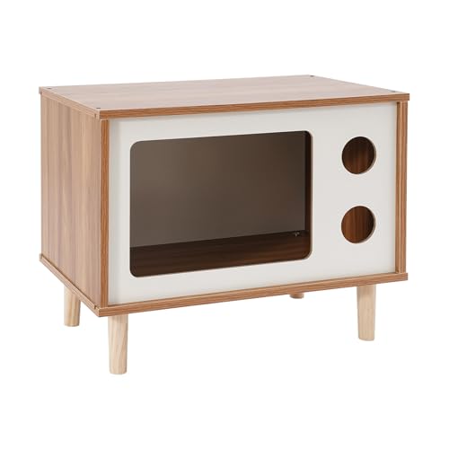 Katzenhaus, Holzschutz Katzenhaus für Indoor Katzen, mit 2 runden Löcher für alle Arten von Hauskatzenverwendet Werden, Aber auch als Nachttisch, Couchtisch, Fußbank. Katzenhaus, Holzschutz Katzenhaus für Indoor Katzen, mit 2 runden Löcher für alle Arten von Hauskatzenverwendet Werden, Aber auch als Nachttisch, Couchtisch, Fußbank. von RUETERY