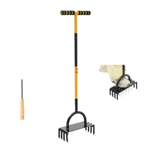 RUETERY Rasenlüfter, Aerifizierer für Rasen mit 16 Spike& 8 Kerne, 0,6-Zoll-Kernlöcher, T-Griff Rasenbelüfter für Verdichtete Böden Rasenpflege RUETERY Rasenlüfter, Aerifizierer für Rasen mit 16 Spike& 8 Kerne, 0,6-Zoll-Kernlöcher, T-Griff Rasenbelüfter für Verdichtete Böden Rasenpflege von RUETERY