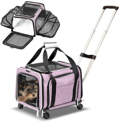 Ruff Life Transportbox für Haustiere, erweiterbar, zweiseitig, erweiterbar, für Hunde und Katzen geeignet, extra geräumig, weich gefüttert, Rosa von RUFF LIFE 101