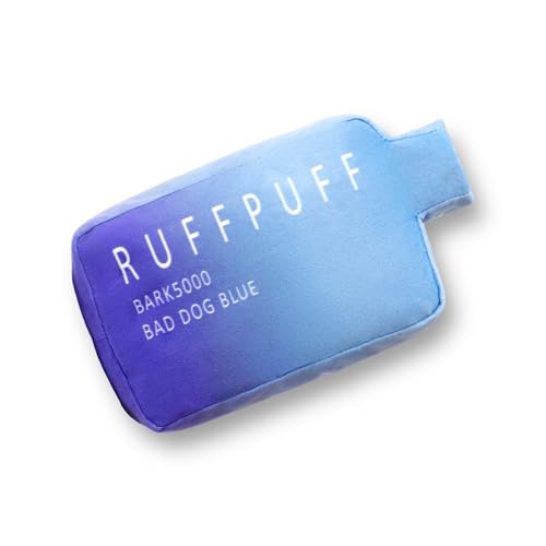 RUFF PUFF Niedliches Plüsch-Hundespielzeug – lustiges Parodie Welpenspielzeug mit Quietscher – Hundegeburtstagsgeschenk (blau) von RUFF PUFF