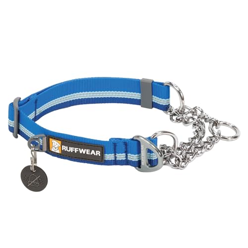 RUFFWEAR Chain Reaction Hundehalsband, verstellbar, kein Ziehen, Hundehalsband und Hundetrainingshalsband, Aluminium-D-Ring & begrenzter Schnur, reflektierendes Hundehalsband Blue Pool 11"-14" von RUFFWEAR