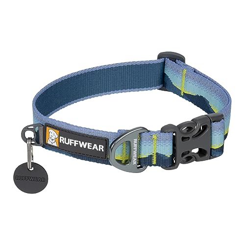 RUFFWEAR Crag Dog Collar, Medium Dog Collar with Aluminium V-Ring, Adjustable Length Pet Dog Collar, Comfortable Soft Collar, Premium Animal Collar with Dog Lead Attachment Ring, 36-51cm, Alpine Dawn von RUFFWEAR