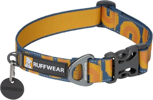 RUFFWEAR Crag Dog Collar, Small Dog Collar with Aluminium V-Ring, Adjustable Length Pet Dog Collar, Comfortable Soft Collar, Premium Animal Collar with Dog Lead Attachment Ring, 28-36cm, Canyon Oxbow von RUFFWEAR