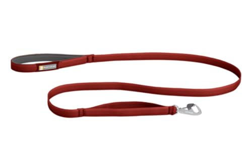 RUFFWEAR Front-Leine, leicht, 1,5 m, Starke Leine mit gepolstertem Griff und sicherem drehbarem Crux-Clip, kompaktes, flaches Tubelok-Gurtband, Red Clay (Einheitsgröße, für alle Rassen) von RUFFWEAR