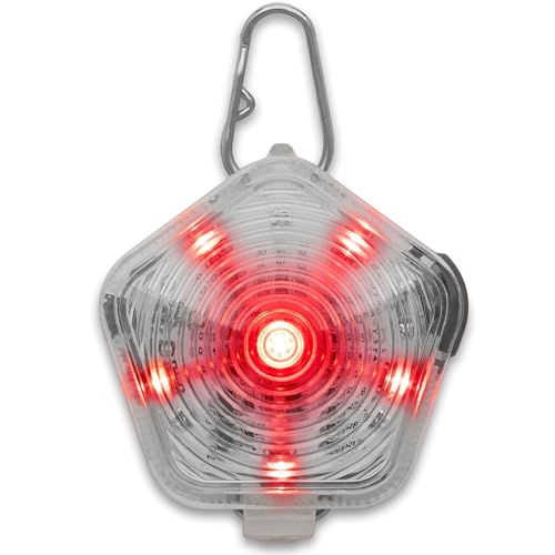 RUFFWEAR LED Sicherheitslicht für Hunde, 3 Farben und 3 Leuchtmodi, Wasserdicht, Wiederaufladbar, Durchsichtig, The Beacon von RUFFWEAR