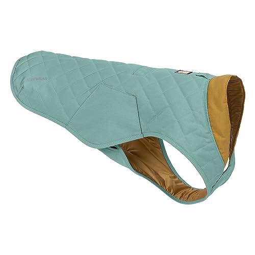 RUFFWEAR Stumptown Quilted Dog Jacket, Extra Large Dog Coat with Harness Portal, Stylish Premium Quality Dog Vest for Pet Dog Walking, Cosy & Abrasion Resistant Dog Coat, XL, River Rock Green von RUFFWEAR
