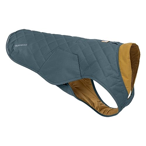 RUFFWEAR Stumptown Quilted Dog Jacket, Extra Small Dog Coat with Harness Portal, Stylish Premium Quality Dog Vest for Pet Dog Walking, Cosy & Abrasion Resistant Dog Coat, XS, Orion Blue von RUFFWEAR