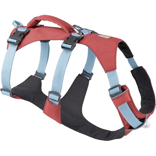 Ruffwear Flagline Hundegeschirr mit Griff, Lleichtes, Verstellbares Gehgeschirr, 3 Leinenbefestigungspunkte, verstärktes Gurtband und starker V-Ring aus Metall, Salmon Pink (Small, 56–69 cm) von RUFFWEAR