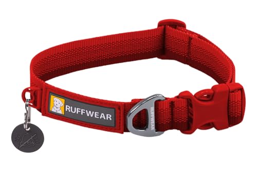 Ruffwear Front Range-Halsband, Hundehalsband mit V-Ring, längenverstellbares Haustier-Hundehalsband, bequemer weicher Stoff, Haustierhalsband mit Hundeleinen-Befestigungsring, Red Canyon 20"-26" von RUFFWEAR