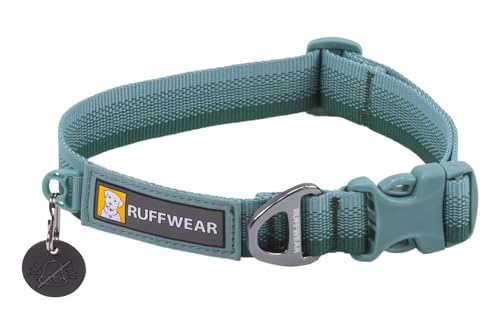 Ruffwear Front Range-Halsband, Hundehalsband mit V-Ring, längenverstellbares Haustier-Hundehalsband, bequemer weicher Stoff, Haustierhalsband mit Hundeleinen-Befestigungsring, River Rock Green 20"-26" von RUFFWEAR