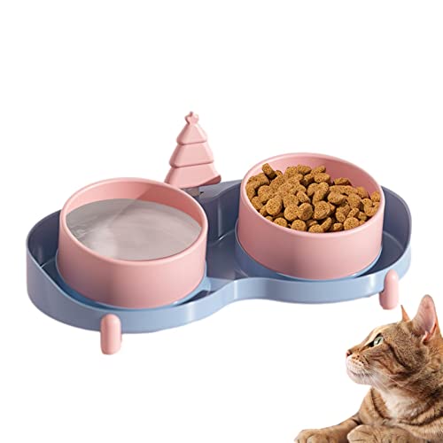 Katzennäpfe für Futter und Wasser | Tilted Hund Katze Wasser- und Futternäpfe - Pet Feeding Station, Pet Dish Feeder mit Wasser- und Futterspender für Katzen und Hunde Ruftup von RUFTUP