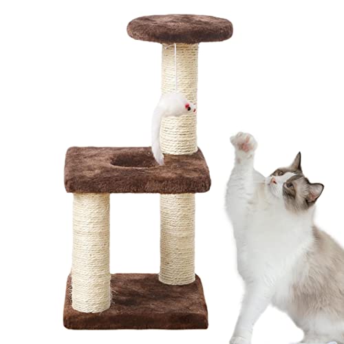 Kratzbaum - Niedlicher Katzenbaum | Katzentürme mit mehrschichtigem Design, quadratischer Plattenbasis, schützen das Sofa für kleine Katzen und Kätzchen Ruftup von RUFTUP