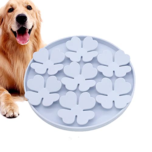 Leckmatte für Hunde | Puzzle-Schüssel & Erdnussbutter Leckpad mit starkem Saugnapf – Erhöhtes Blumendesign Hunde-Puzzle-Futterspender zur Linderung von Langeweile, Nass- oder Trockenfutter, von RUFTUP