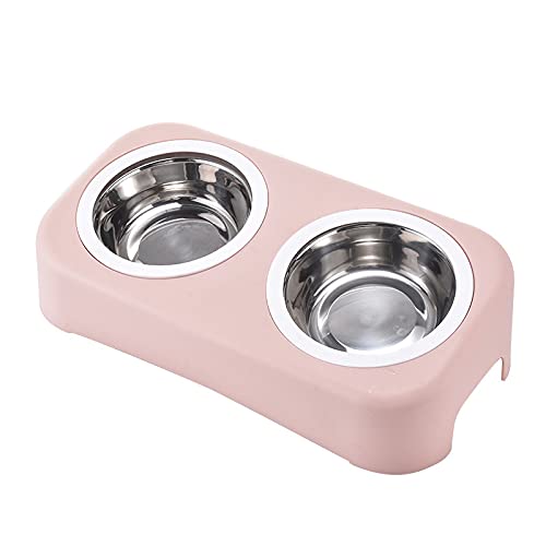 RUG Futternäpfe für Hunde, rutschfest, aus Edelstahl, mit auslaufsicheren Silikonmatten, Tablett für Welpen, Hunde, Katzen – Pink 2021/8/23 (Farbe: Rosa) von RUG