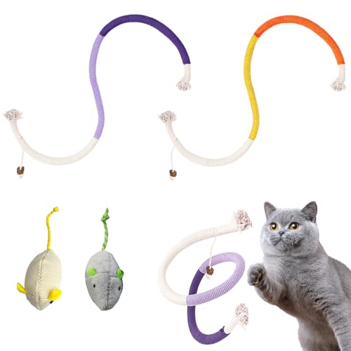 4 Stück Katzenspielzeug,Beißseil,Katzenminzenspielzeug, Katzenminzenspielzeug,Maus,Kätzchenspielzeug,interaktives Katzenspielzeug für Hauskatzen,Kätzchen gegen Langeweile und Bewegung (Gelb + Lila) 4 Stück Katzenspielzeug,Beißseil,Katzenminzenspielzeug, Katzenminzenspielzeug,Maus,Kätzchenspielzeug,interaktives Katzenspielzeug für Hauskatzen,Kätzchen gegen Langeweile und Bewegung (Gelb + Lila) von RUGBOL