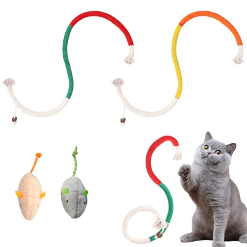 4 Stück Katzenspielzeug,Beißseil,Katzenminzenspielzeug, Katzenminzenspielzeug,Maus,Kätzchenspielzeug,interaktives Katzenspielzeug für Hauskatzen,Kätzchen gegen Langeweile und Bewegung (Gelb + Rot) 4 Stück Katzenspielzeug,Beißseil,Katzenminzenspielzeug, Katzenminzenspielzeug,Maus,Kätzchenspielzeug,interaktives Katzenspielzeug für Hauskatzen,Kätzchen gegen Langeweile und Bewegung (Gelb + Rot) von RUGBOL