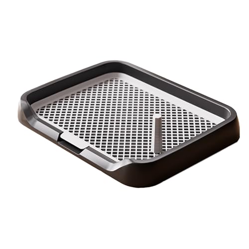 Abnehmbare Hundetoilette, Halter für Welpenunterlage, Netz Hundetoilette mit Abnehmbarem Pfosten, Indoor PIPI Pads für Kleine und Mittelgroße Welpen, Leicht Zu Reinigen(Black,44.5cm) von RUHGKV