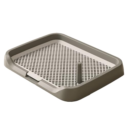 Abnehmbare Hundetoilette, Halter für Welpenunterlage, Netz Hundetoilette mit Abnehmbarem Pfosten, Indoor PIPI Pads für Kleine und Mittelgroße Welpen, Leicht Zu Reinigen(Gray,44.5cm) von RUHGKV