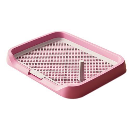 Abnehmbare Hundetoilette, Halter für Welpenunterlage, Netz Hundetoilette mit Abnehmbarem Pfosten, Indoor PIPI Pads für Kleine und Mittelgroße Welpen, Leicht Zu Reinigen(Pink,63cm) von RUHGKV