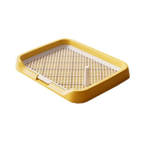 Abnehmbare Hundetoilette, Halter für Welpenunterlage, Netz Hundetoilette mit Abnehmbarem Pfosten, Indoor PIPI Pads für Kleine und Mittelgroße Welpen, Leicht Zu Reinigen(Yellow,44.5cm) von RUHGKV