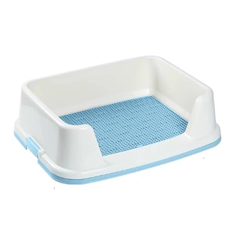 Hundetoilette, Halter für Hundetoiletten mit Hohen Wänden, Silikon Trainingswanne mit Rutschfesten Füßen, Haustiertoilette Aus Kunststoff(Blue,51cm) von RUHGKV