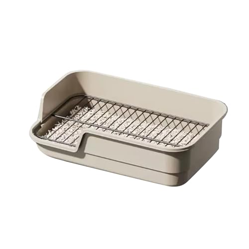 Hundetoilette, Hohes Hundetoiletten Set, Niedriges Hundetoiletten Set mit Gitter, Hundetoilette für Den Innenbereich, Schnelle Reinigung(Beige,60cm) von RUHGKV