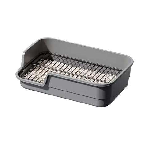 Hundetoilette, Hohes Hundetoiletten Set, Niedriges Hundetoiletten Set mit Gitter, Hundetoilette für Den Innenbereich, Schnelle Reinigung(Gray,60cm) von RUHGKV