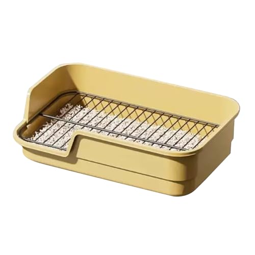 Hundetoilette, Hohes Hundetoiletten Set, Niedriges Hundetoiletten Set mit Gitter, Hundetoilette für Den Innenbereich, Schnelle Reinigung(Yellow,42cm) von RUHGKV