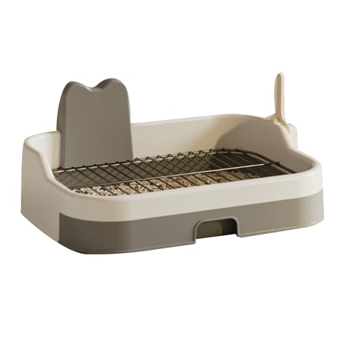 Hundetoilette, Indoor Toilette m Hohen Wänden, Trainingstoilette Aus Netzgewebe mit Schaufel, Unterlagehalter für Katzentoilette für Welpen, Kleine und Mittelgroße Hunde(Gray) von RUHGKV