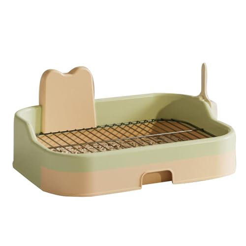Hundetoilette, Indoor Toilette m Hohen Wänden, Trainingstoilette Aus Netzgewebe mit Schaufel, Unterlagehalter für Katzentoilette für Welpen, Kleine und Mittelgroße Hunde(Green) von RUHGKV
