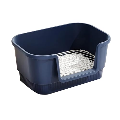Hundetoilette, Quadratische Trainingstoilette, Hundetoilette Aus Netzgewebe mit Erhöhten Seiten, Welpentoilette für Den Innenbereich, für Balkon, Wohnung, Langlebig und Haustiersicher(Blue,48.5cm) von RUHGKV