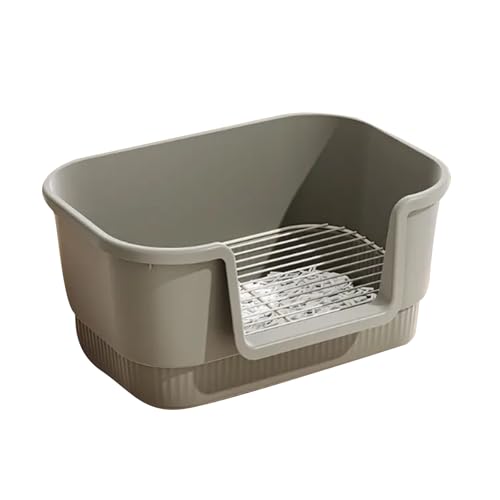 Hundetoilette, Quadratische Trainingstoilette, Hundetoilette Aus Netzgewebe mit Erhöhten Seiten, Welpentoilette für Den Innenbereich, für Balkon, Wohnung, Langlebig und Haustiersicher(Gray,45cm) von RUHGKV