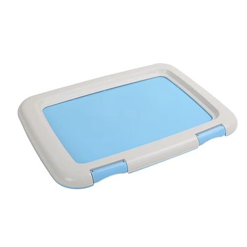 Hundetoilette mit Gitter, Abnehmbares Töpfchen, Welpen PIPI Pad mit Säule, Indoor PIPI für Kleine und Mittelgroße Hunde, Hochglanzpoliert(Blue,63cm) von RUHGKV