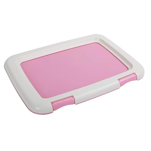 Hundetoilette mit Gitter, Abnehmbares Töpfchen, Welpen PIPI Pad mit Säule, Indoor PIPI für Kleine und Mittelgroße Hunde, Hochglanzpoliert(Pink,63cm) von RUHGKV