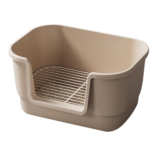 Hundetoilette mit Hohen Wänden, Katzentoilette Aus Netzgewebe, Trainingstoilette mit Abnehmbarem Gitter, Indoor Toilette für Kleine und Mittelgroße Hunde(Brown) von RUHGKV