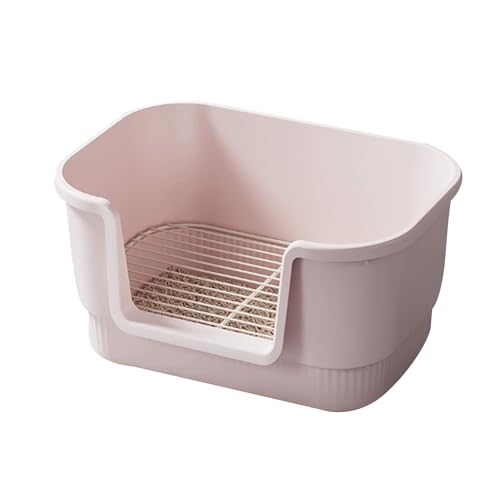 Hundetoilette mit Hohen Wänden, Katzentoilette Aus Netzgewebe, Trainingstoilette mit Abnehmbarem Gitter, Indoor Toilette für Kleine und Mittelgroße Hunde(Pink) von RUHGKV