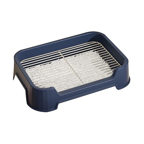 Hundetoilette mit Hohen Wänden, Netz Trainingswanne, Hundetoilette mit Schaufel, Indoor Hundetoiletten für Kleine und Mittelgroße Hunde, Katzen und Kaninchen mit Rutschfestem Boden(Blue) von RUHGKV