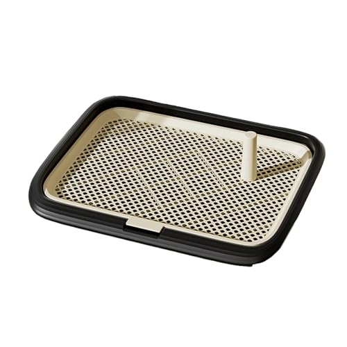 Hundetoilettenhalter, Stilvolles Indoor Toilettenbecken, Quadratisches Katzenklo mit Abnehmbarem Gitter, Trainingsunterlagen für Kleine und Mittelgroße Hunde, Stabile Konstruktion(Black,45cm) von RUHGKV