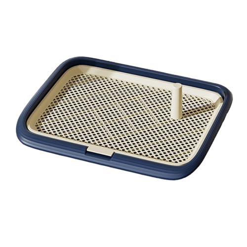 Hundetoilettenhalter, Stilvolles Indoor Toilettenbecken, Quadratisches Katzenklo mit Abnehmbarem Gitter, Trainingsunterlagen für Kleine und Mittelgroße Hunde, Stabile Konstruktion(Blue,45cm) von RUHGKV